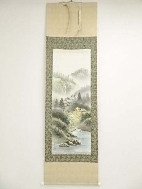 JAPANESE HANGING SCROLL / HAND PAINTED / LANDSCAPE 